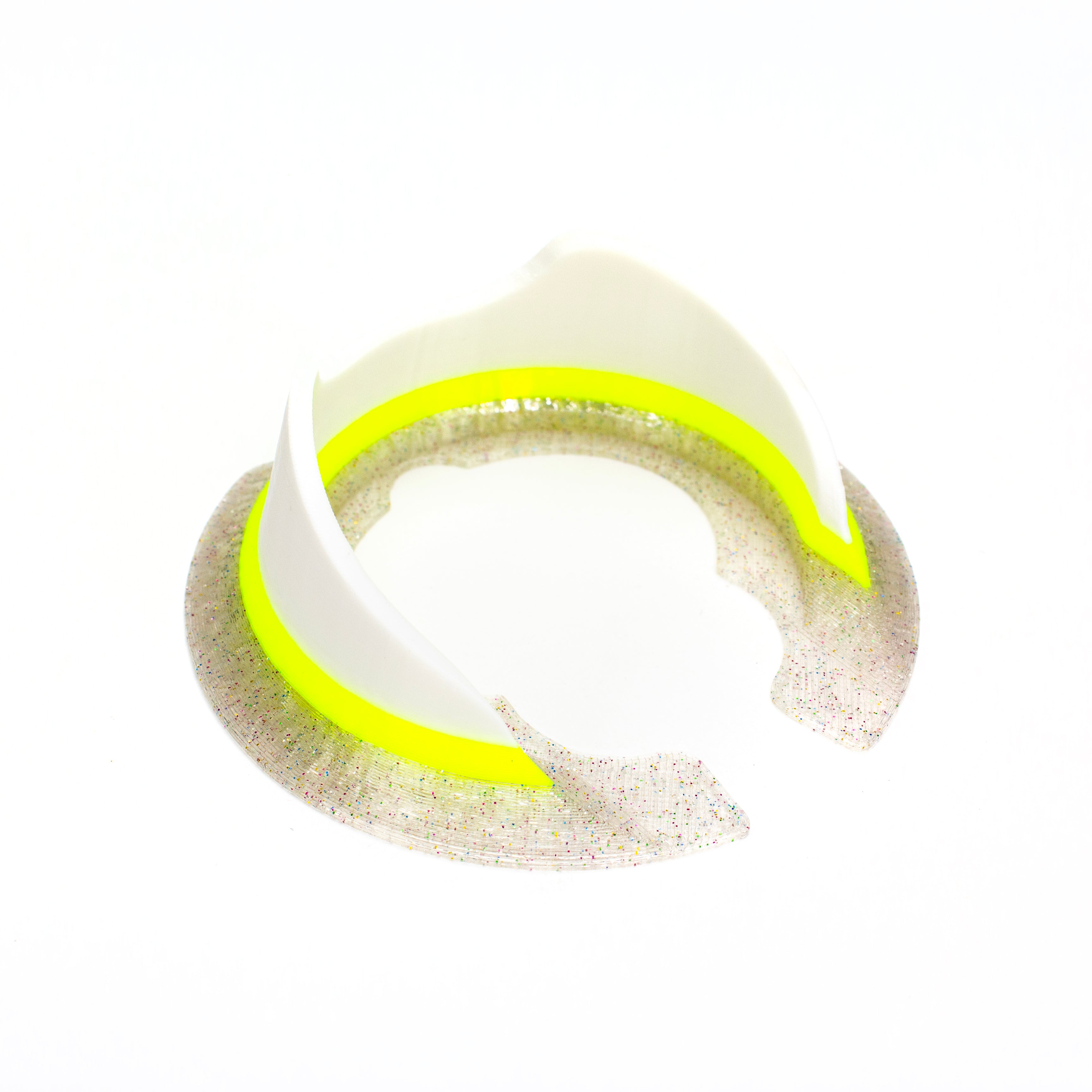 Derek Holtz White, Neon Yellow & Sparkle Clear Peak Pro Base #DHZ31 - Planet Caravan